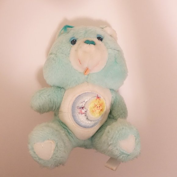 Vintage Mini Bedtime Care Bear Plush Mint Green with Moon Crest - Picture 2 of 6